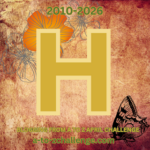 Stylized English letter H for the A To Z Blog Challenge.